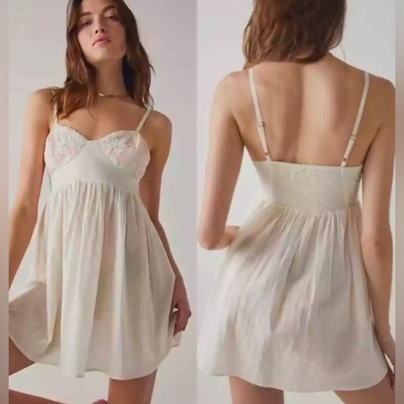 Free People Bed of Roses Babydoll Slip Dress Size XL NWOT - Picture 3 of 10